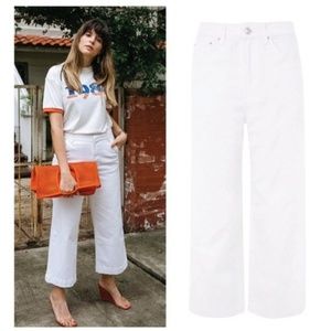 EUC Topshop MOTO White Cropped Wide Leg Jeans 30
